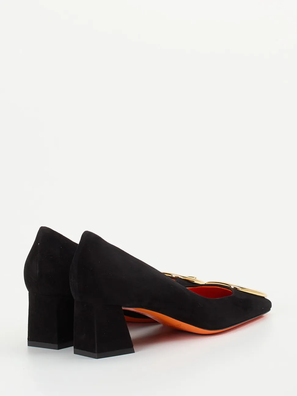 Santoni – Pumps aus schwarzem Veloursleder