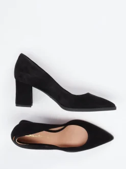 Santoni – Pumps aus Veloursleder schwarz