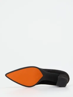 Santoni – Pumps aus Veloursleder schwarz