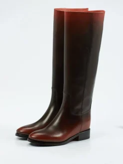Santoni – Reitstiefel aus Kalbleder in Dunkelbraun