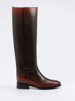 Santoni – Reitstiefel aus Kalbleder in Dunkelbraun