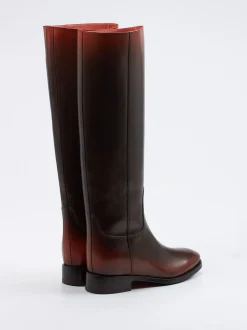 Santoni – Reitstiefel aus Kalbleder in Dunkelbraun