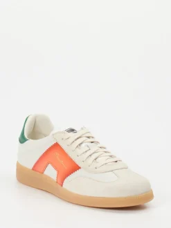 Santoni – Retro-Sneaker aus Kalbleder beige-orange