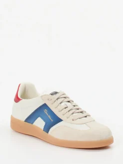 Santoni – Retro-Sneaker aus Kalbleder und Veloursleder
