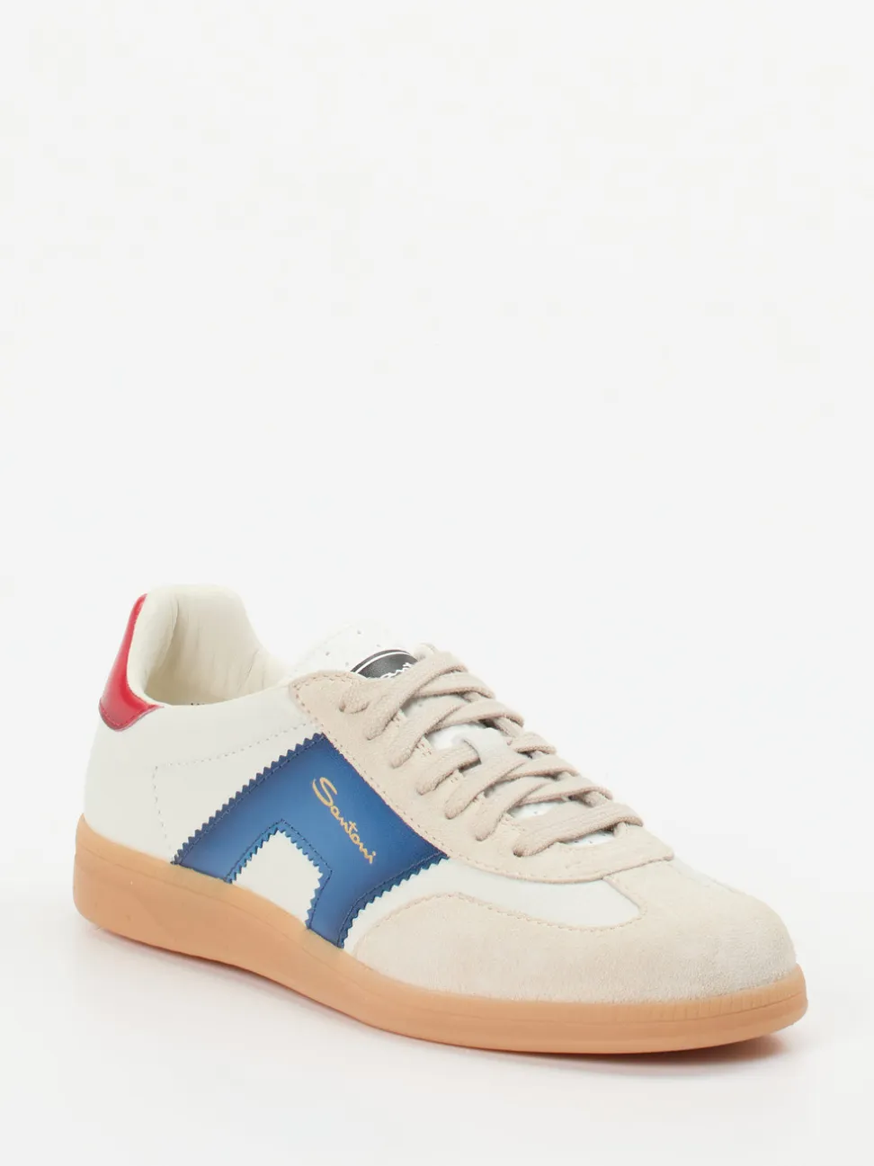 Santoni – Retro-Sneaker aus Kalbleder und Veloursleder