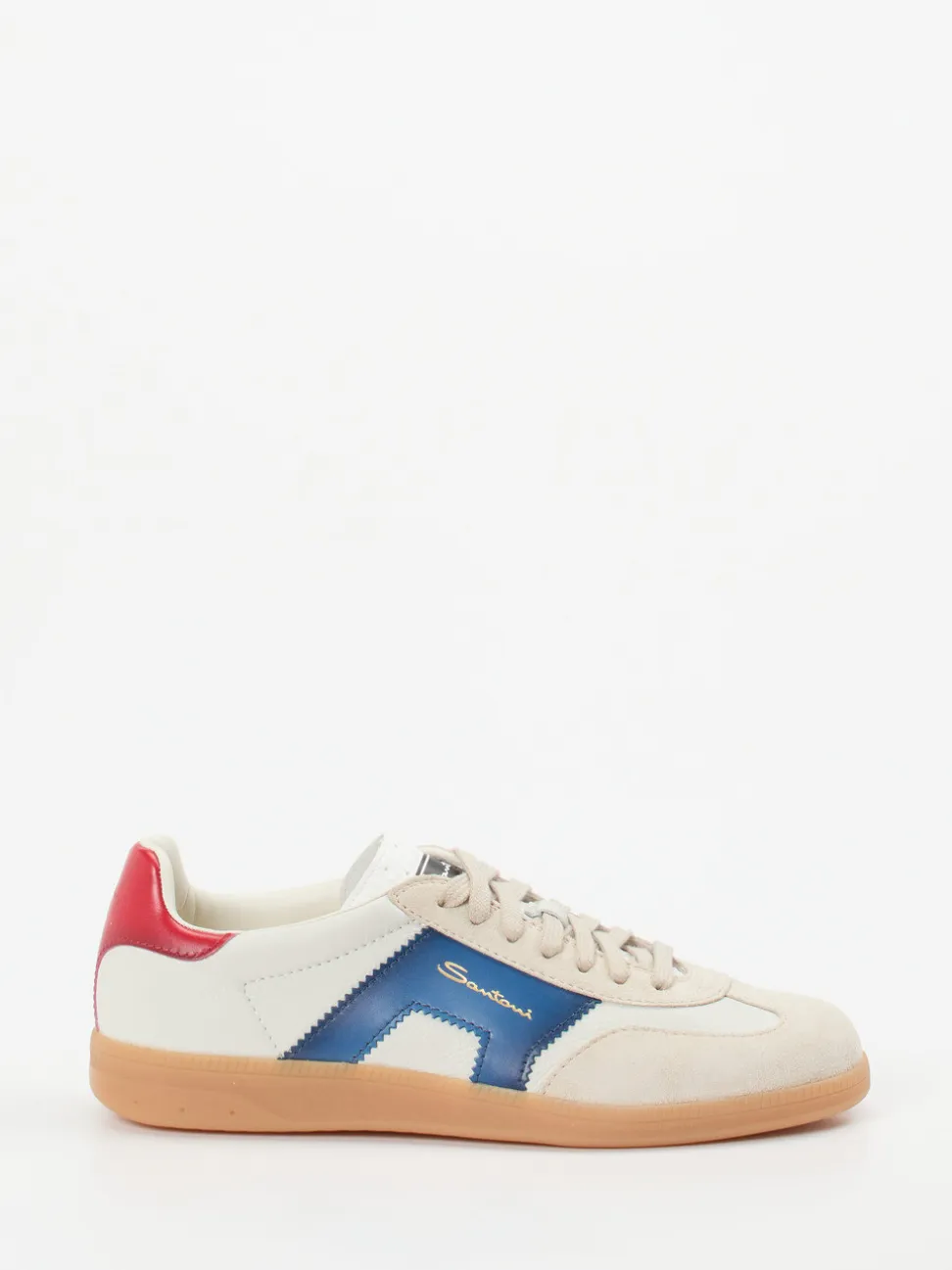 Santoni – Retro-Sneaker aus Kalbleder und Veloursleder