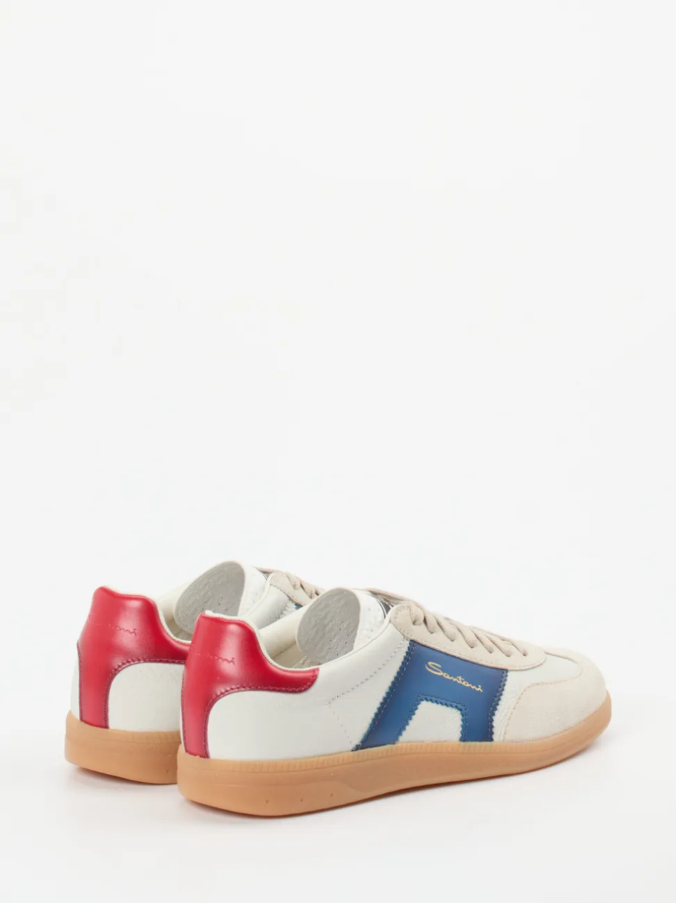 Santoni – Retro-Sneaker aus Kalbleder und Veloursleder