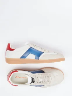 Santoni – Retro-Sneaker aus Kalbleder und Veloursleder
