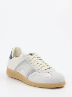 Santoni – Retro-Sneaker aus Kalbleder Offwhite