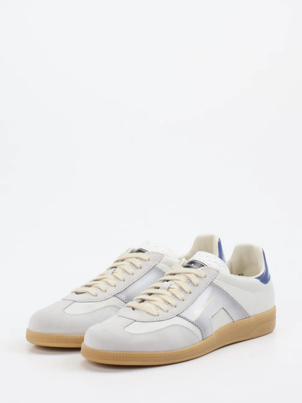 Santoni – Retro-Sneaker aus Kalbleder Offwhite