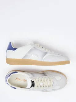 Santoni – Retro-Sneaker aus Kalbleder Offwhite