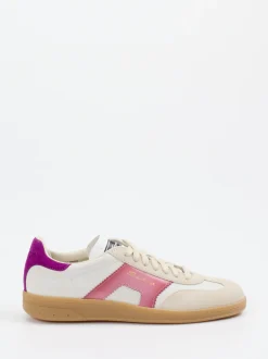 Santoni – Retro-Sneaker aus Veloursleder Beige