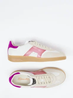 Santoni – Retro-Sneaker aus Veloursleder Beige