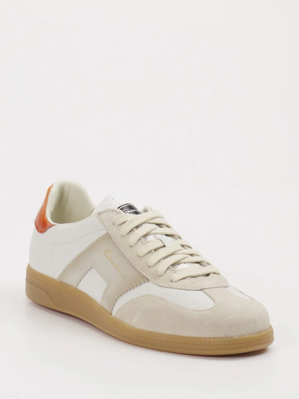 Santoni – Retro-Sneaker aus Kalbleder Beige