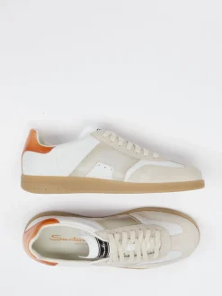 Santoni – Retro-Sneaker aus Kalbleder Beige