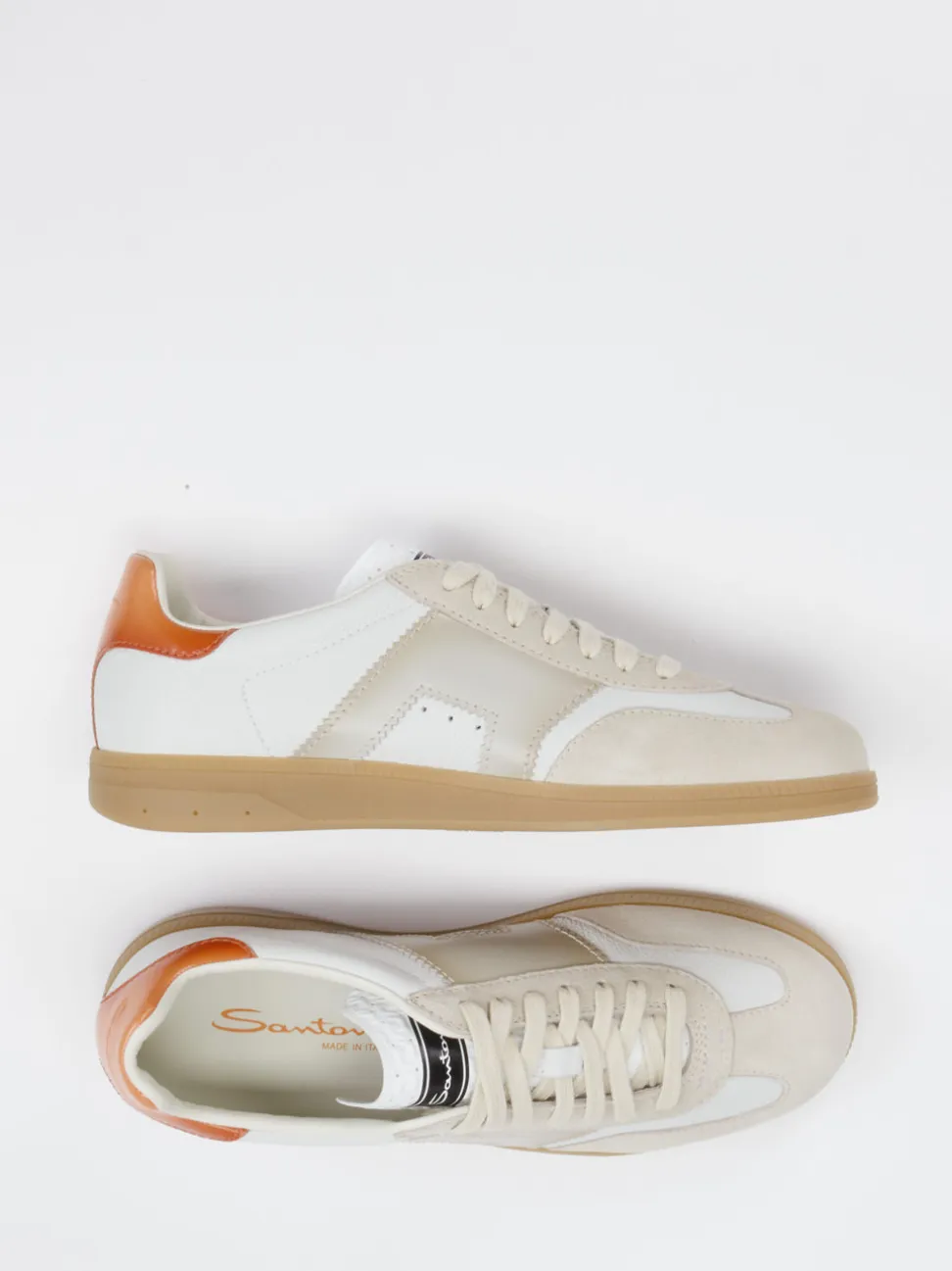 Santoni – Retro-Sneaker aus Kalbleder Beige