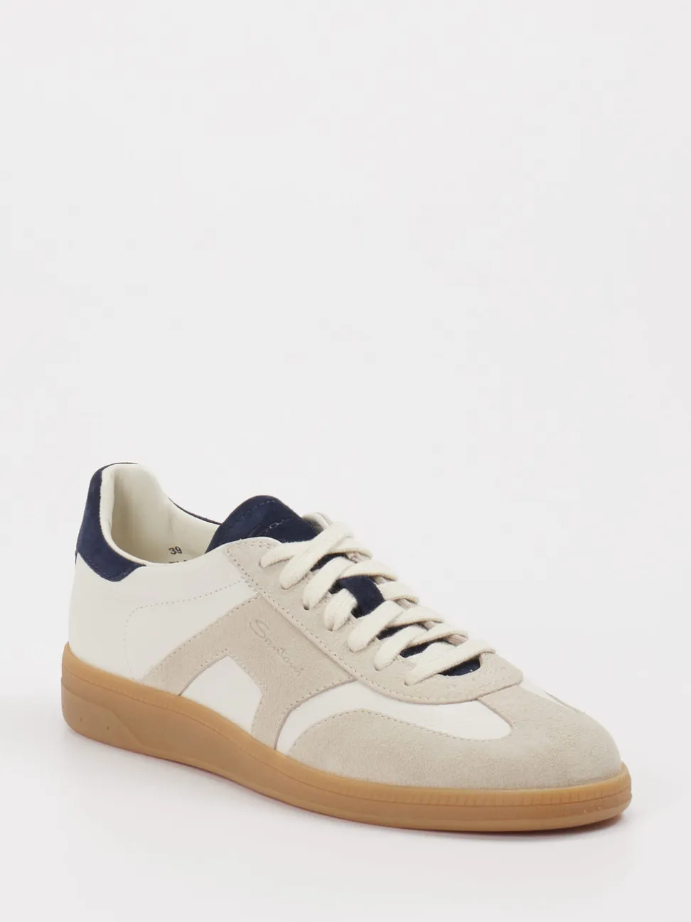 Santoni – Retro-Sneaker aus Leder und Velours Beige