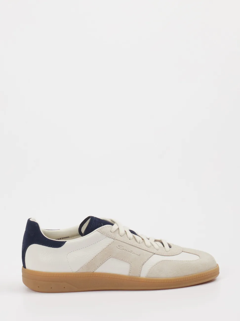 Santoni – Retro-Sneaker aus Leder und Velours Beige