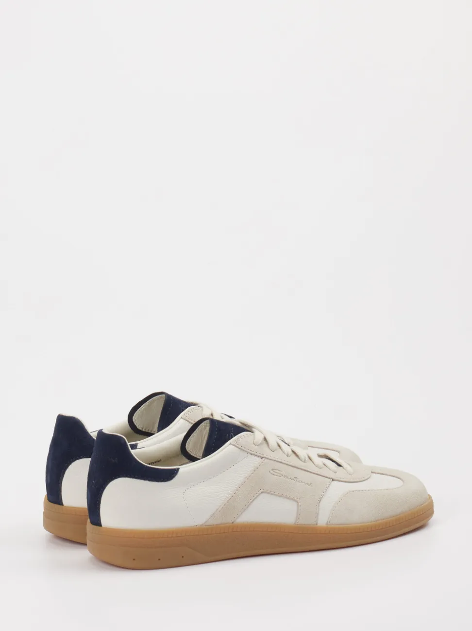 Santoni – Retro-Sneaker aus Leder und Velours Beige