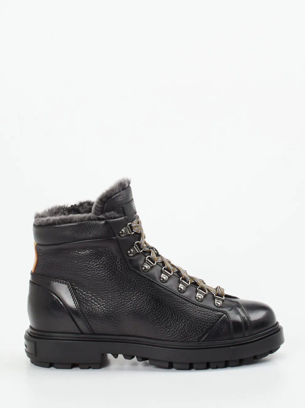 Santoni – Schnürboots aus Hirschleder Schwarz