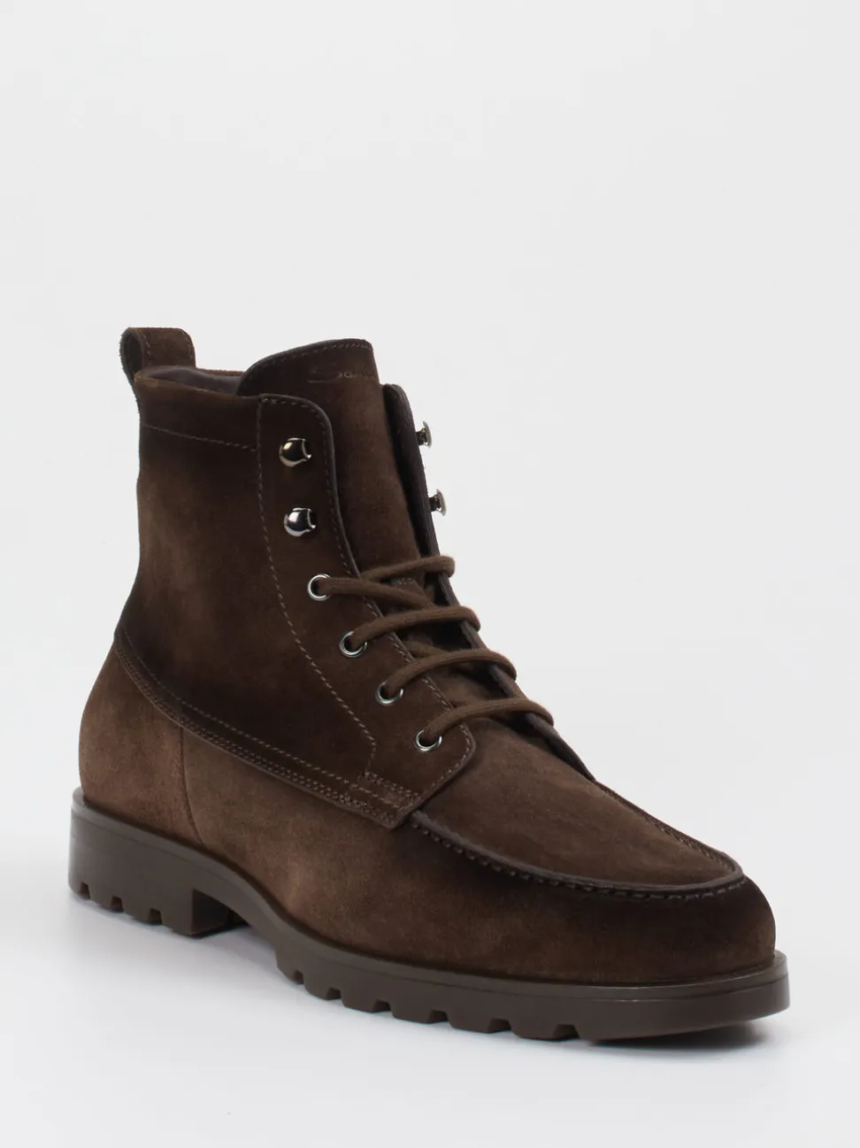 Santoni – Schnürboots aus Veloursleder Dunkelbraun