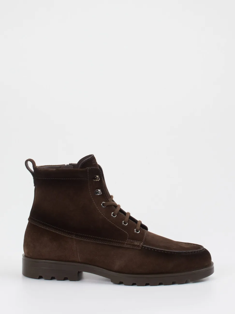 Santoni – Schnürboots aus Veloursleder Dunkelbraun