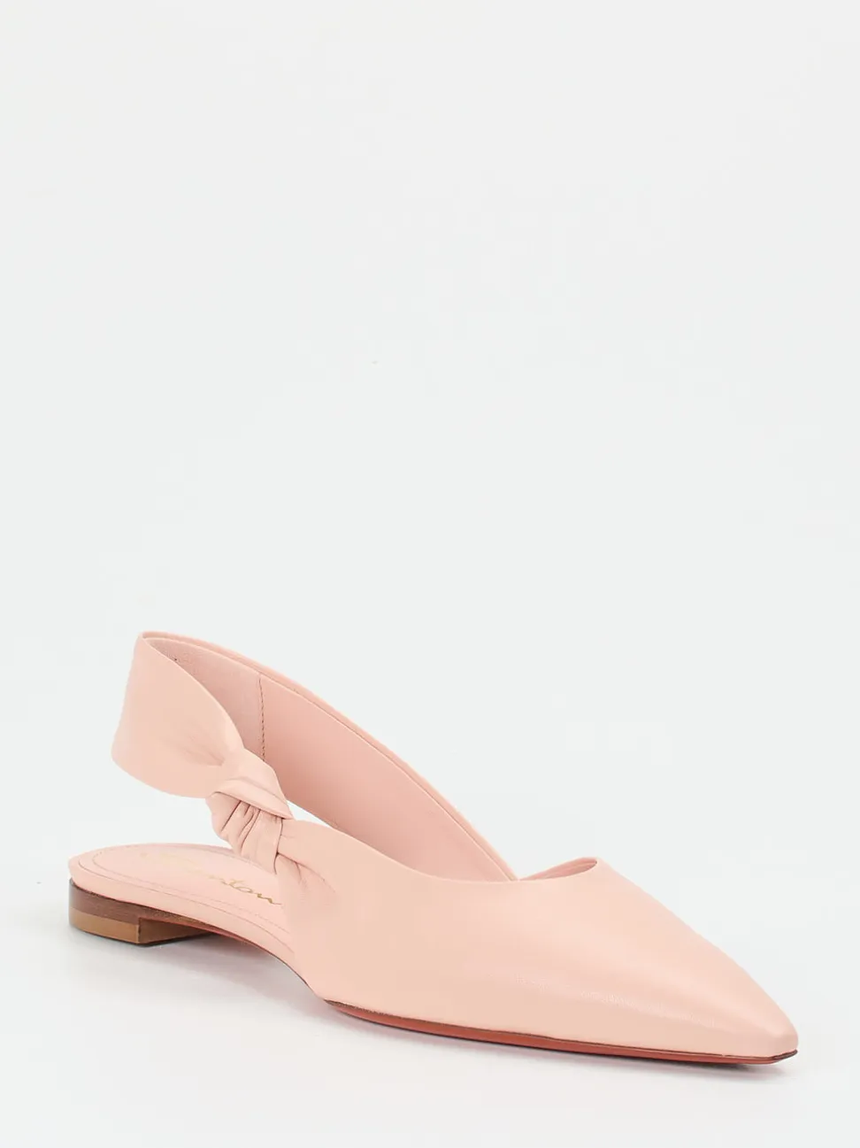 Santoni – Slingback-Ballerinas aus Kalbleder rosa