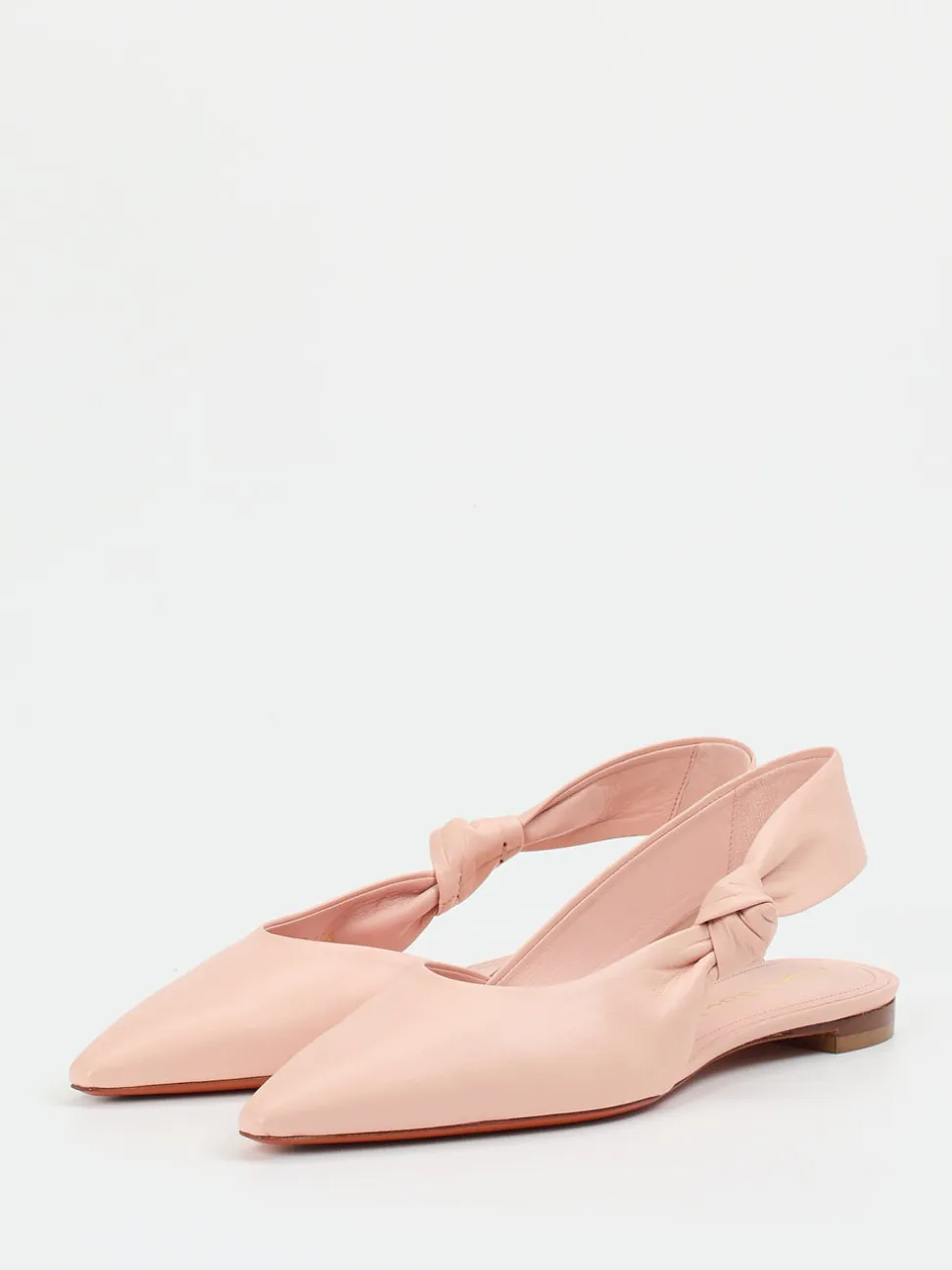 Santoni – Slingback-Ballerinas aus Kalbleder rosa
