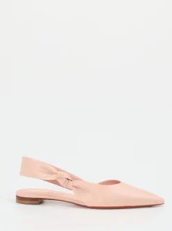 Santoni – Slingback-Ballerinas aus Kalbleder rosa