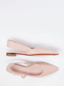 Santoni – Slingback-Ballerinas aus Kalbleder rosa