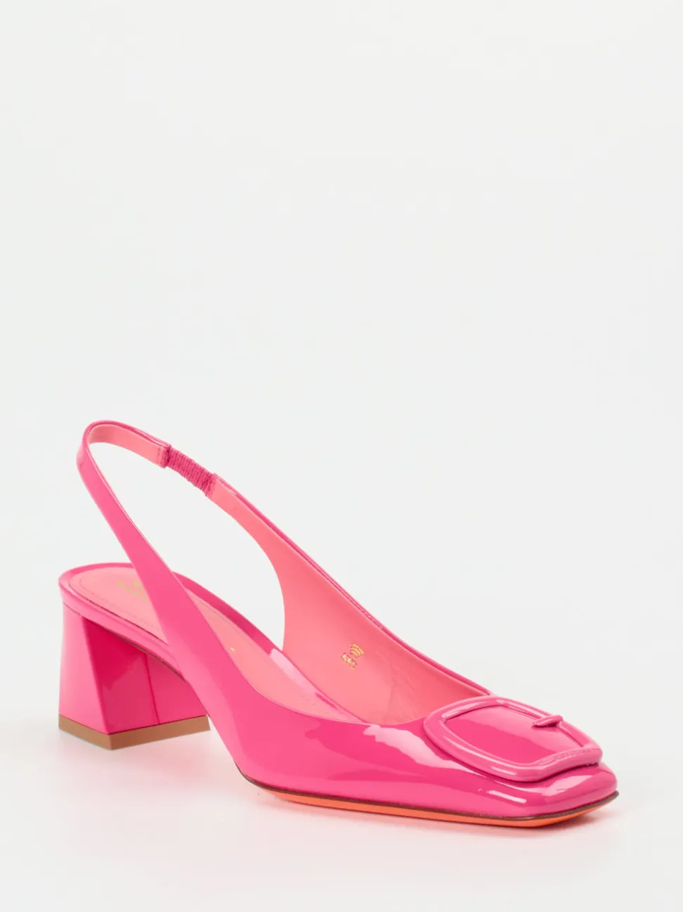 Santoni – Slingback-Pumps aus Lackleder Pink