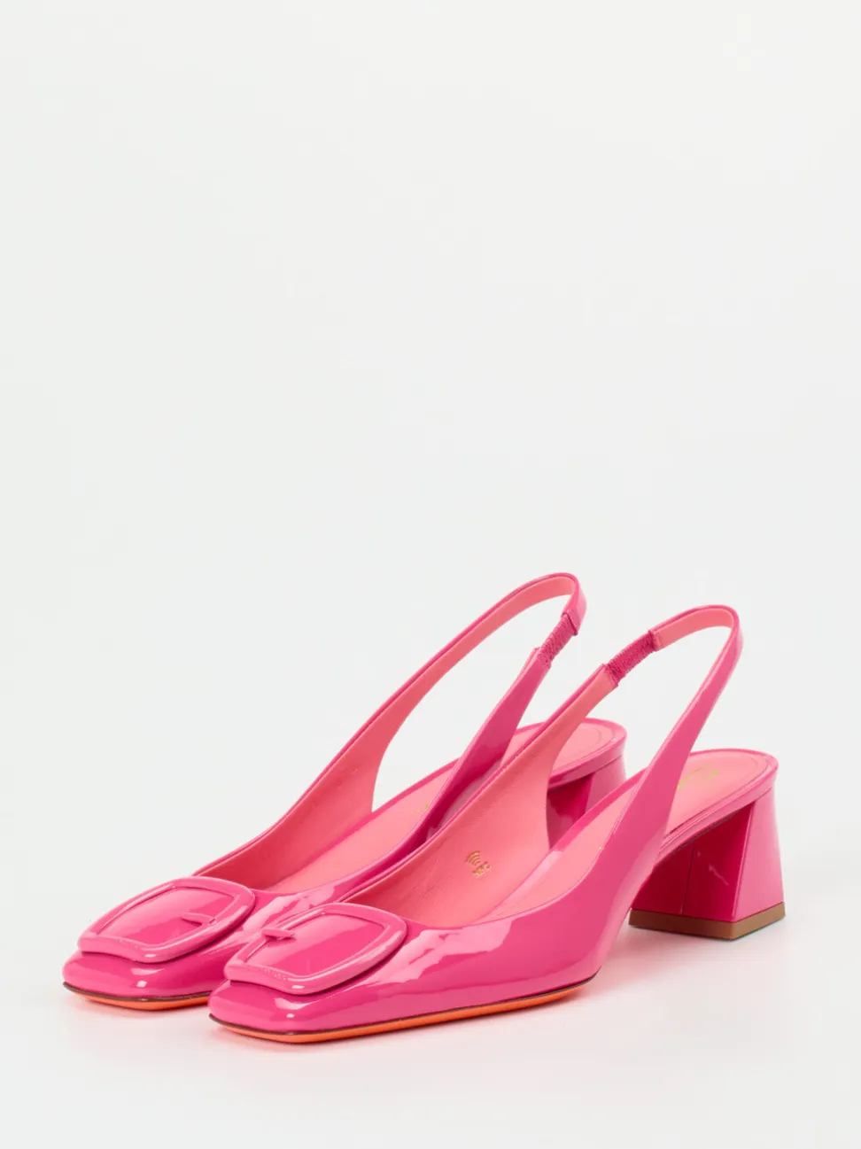Santoni – Slingback-Pumps aus Lackleder Pink