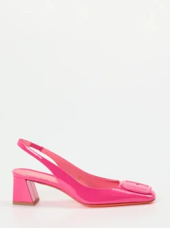 Santoni – Slingback-Pumps aus Lackleder Pink