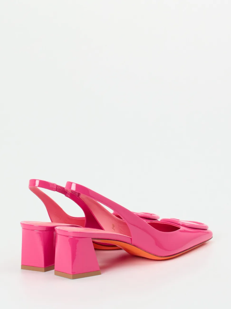 Santoni – Slingback-Pumps aus Lackleder Pink