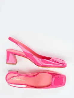 Santoni – Slingback-Pumps aus Lackleder Pink