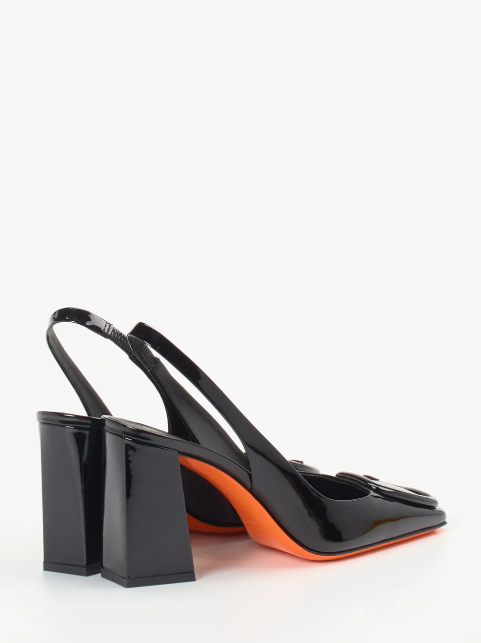 Santoni – Slingback-Pumps aus Lackleder Schwarz