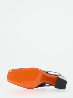 Santoni – Slingback-Pumps aus Lackleder Schwarz