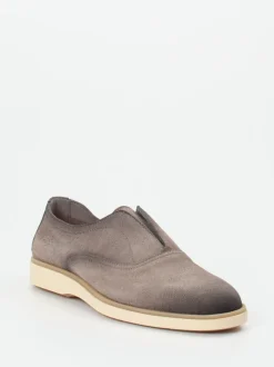 Santoni – Slip-On aus Veloursleder in Grau