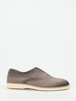 Santoni – Slip-On aus Veloursleder in Grau