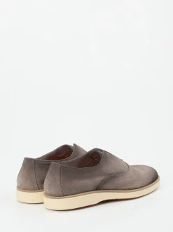 Santoni – Slip-On aus Veloursleder in Grau