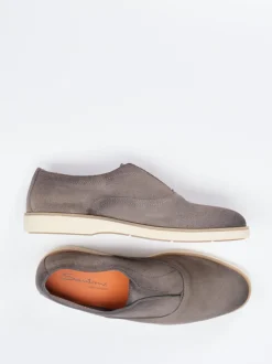 Santoni – Slip-On aus Veloursleder in Grau