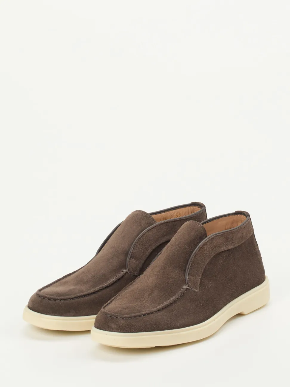 Santoni – Slip-On Mokassins aus Veloursleder Braun