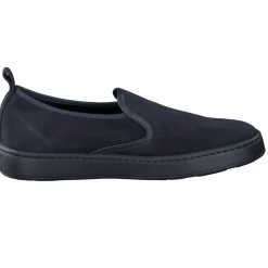 Santoni – Slip-On Sneaker aus Veloursleder Dunkelblau