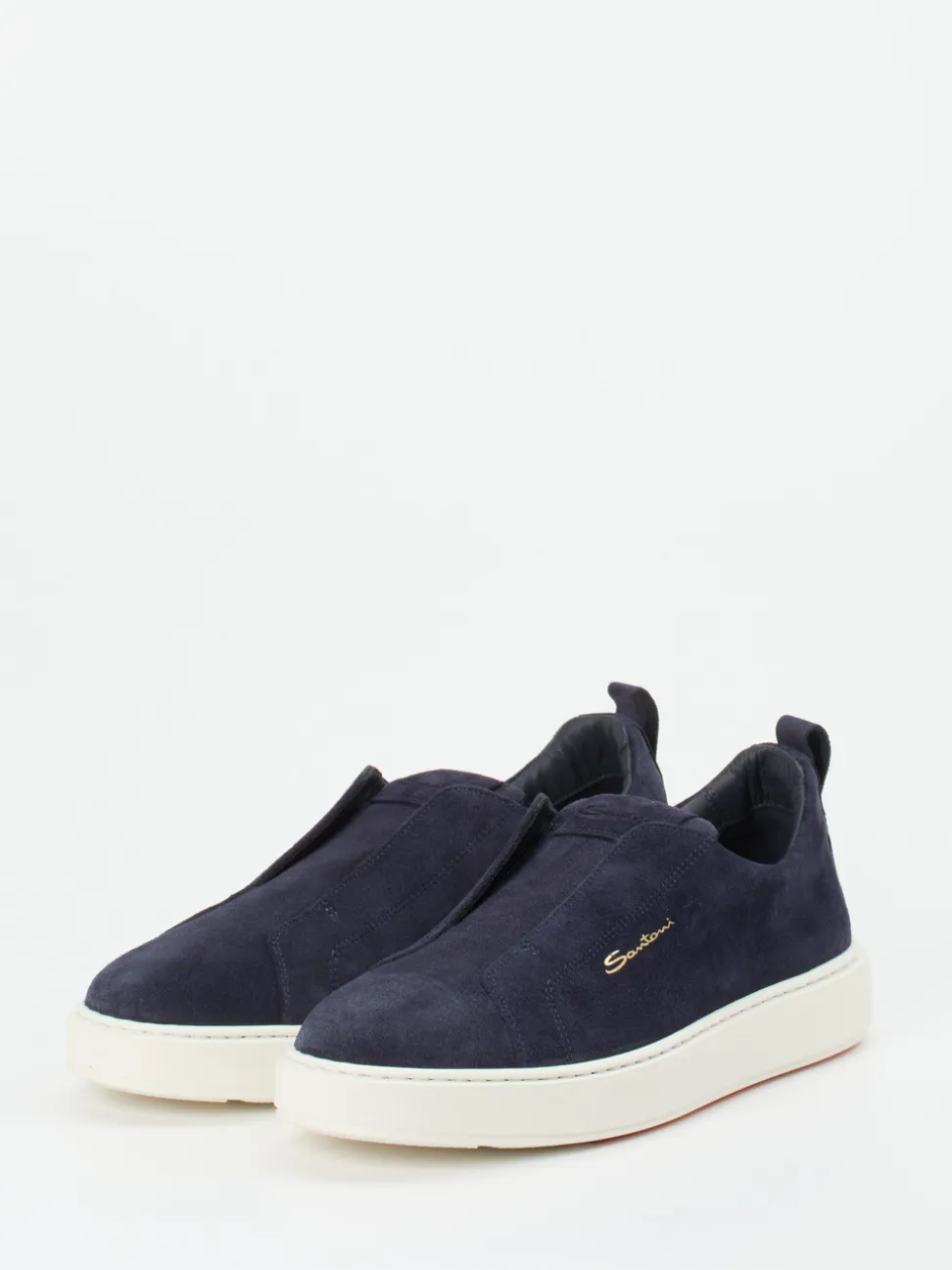 Santoni – Slip-On Sneaker aus Veloursleder Blau