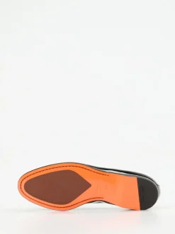 Santoni – Slipper aus Lackleder Schwarz