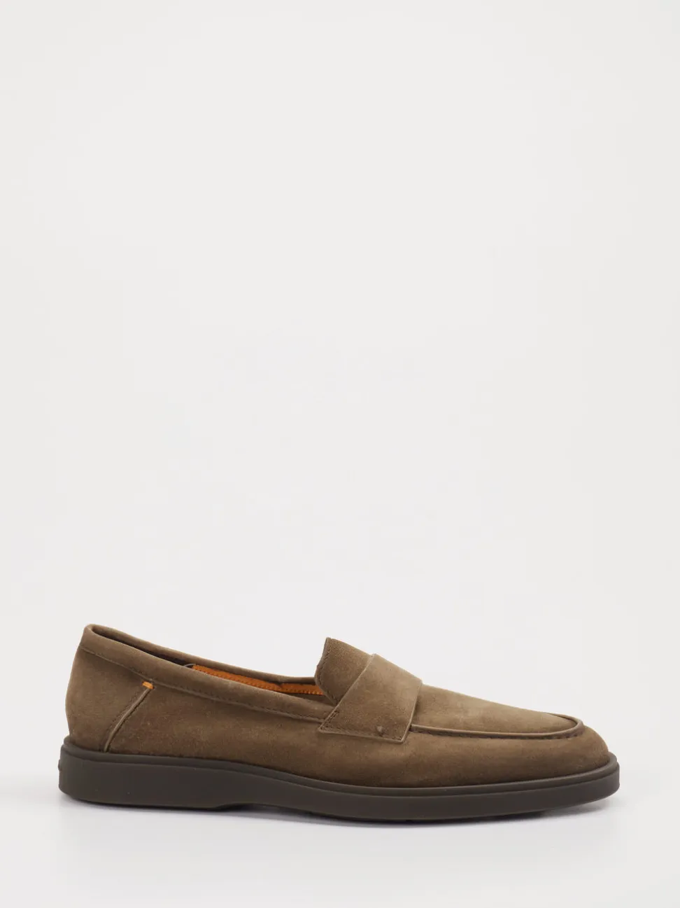 Santoni – Slipper aus Veloursleder in Taupe