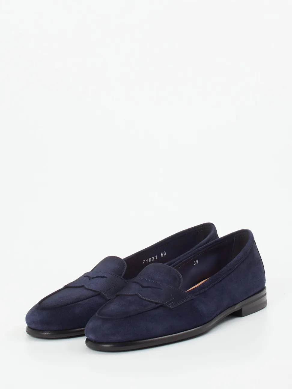 Santoni – Slipper aus Veloursleder Dunkelblau