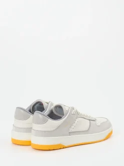 Santoni – Sneaker aus Kalbleder in Cremeweiß