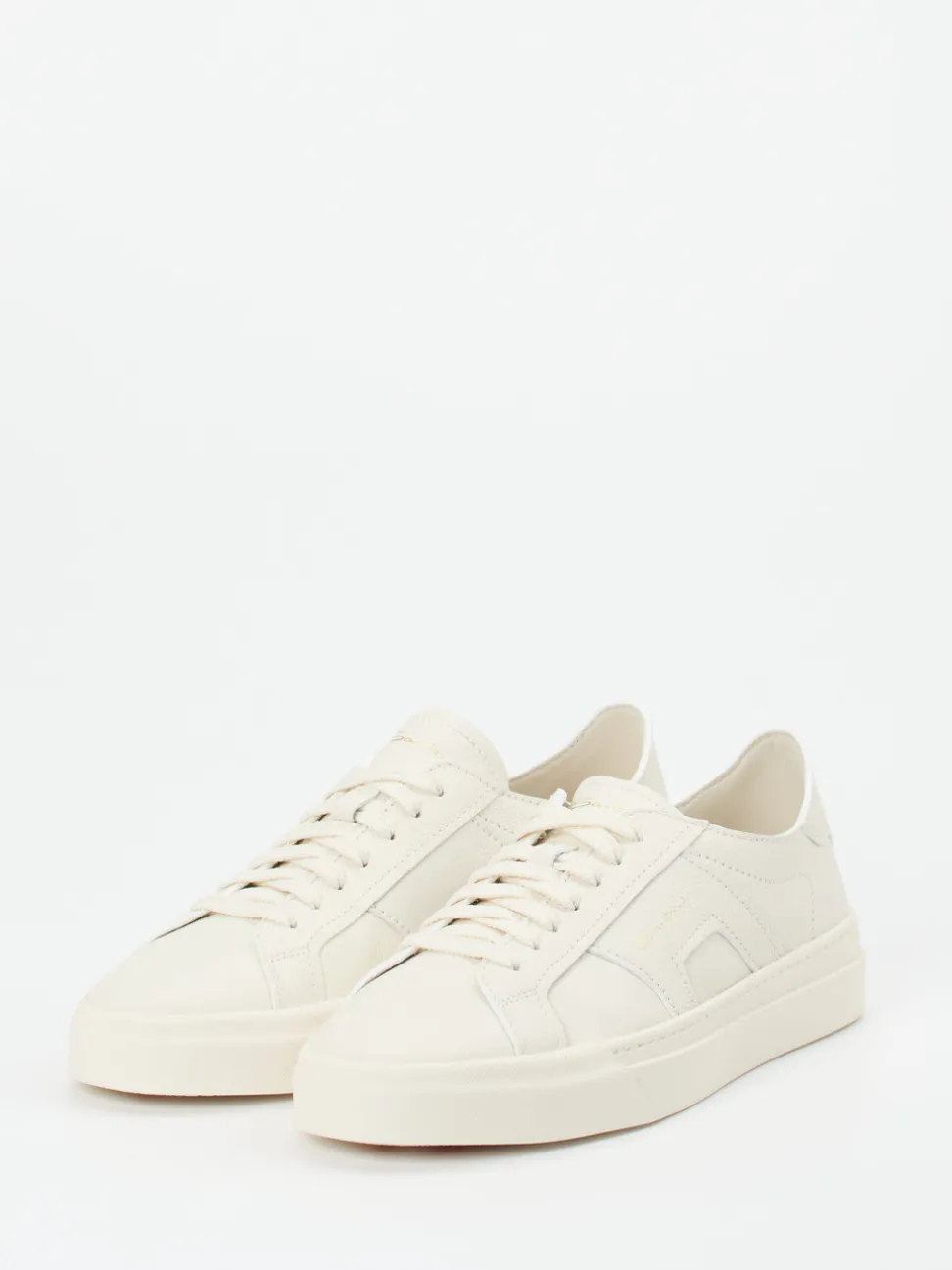 Santoni – Sneaker aus Kalbleder cremeweiß