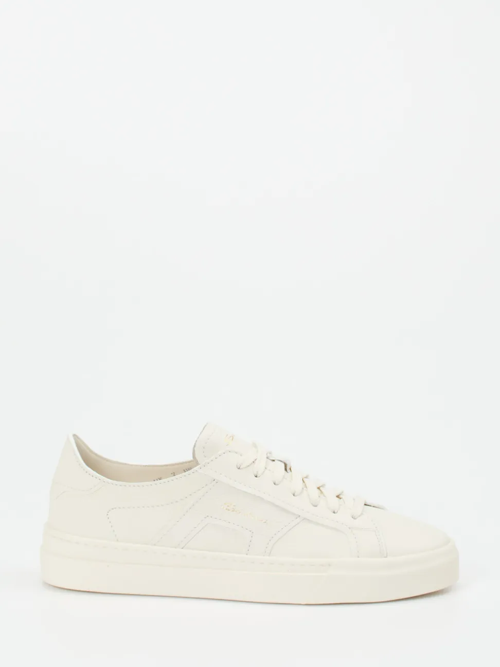Santoni – Sneaker aus Kalbleder cremeweiß
